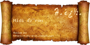 Hidi Áron névjegykártya